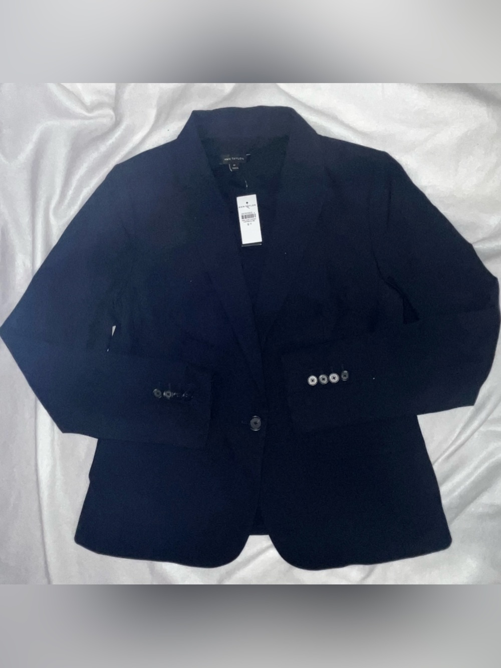 Ann Taylor Navy Blue Single-Button Blazer Jacket - Size 8 Tall (NWT)